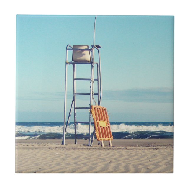 A day at the beach! ceramic tile (Front)