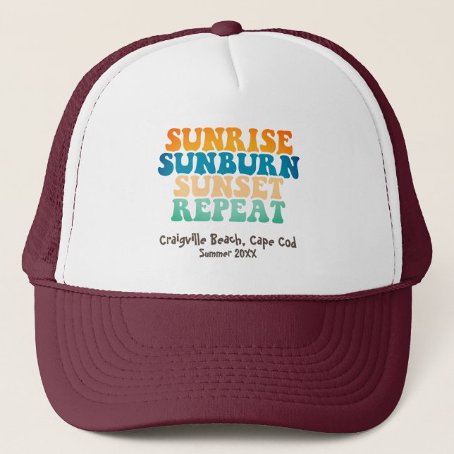 "A Day at the Beach" Funny Trucker Hat (Front)