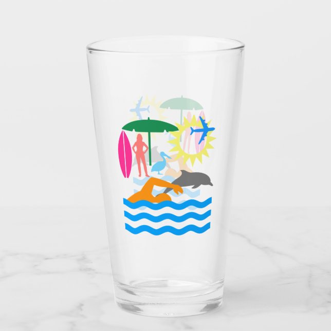 A day at the beach glass (Front)