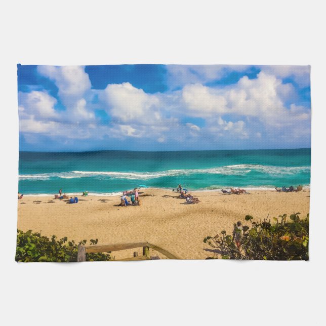 A Day at the Beach Kitchen Towel (Horizontal)