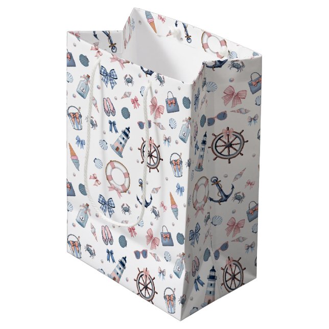 A Day At The Beach! Medium Gift Bag (Front Angled)