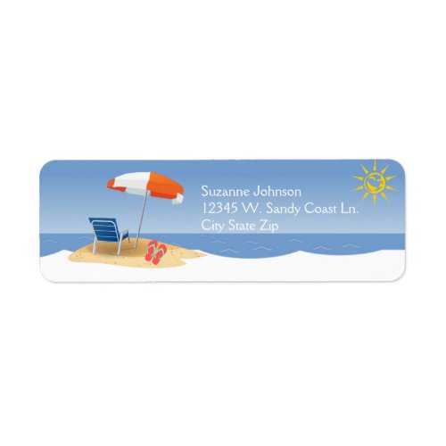 A Day At the Beach Ocean Waves Flip Flops Custom Label