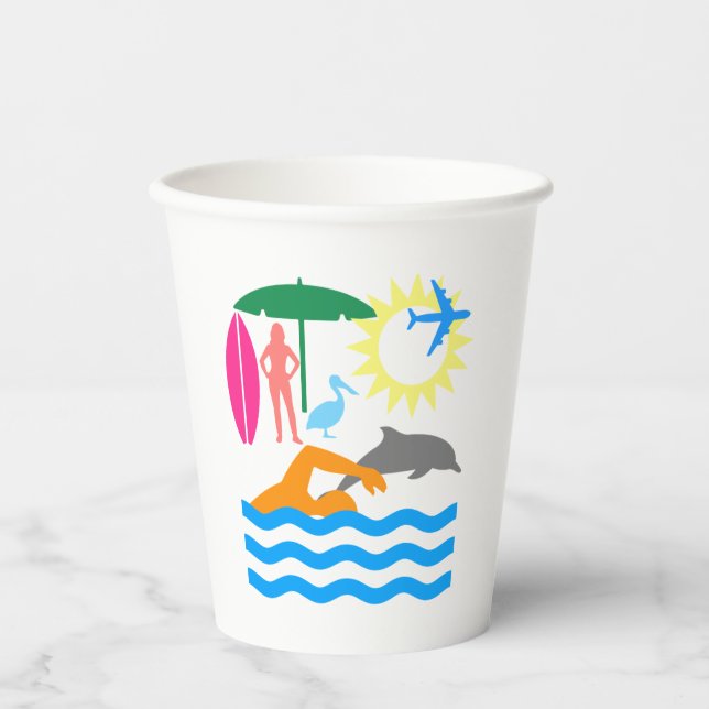 A day at the beach paper cups (Front)