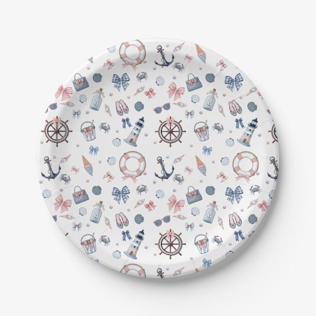 A Day At The Beach! Paper Plates (Front)