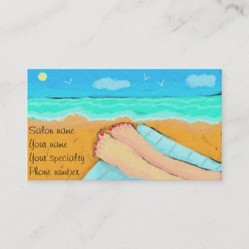 A Day at the Beach Pedicurist Business Card