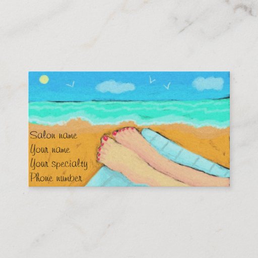 Customizable A Day at the Beach Pedicurist Business Card