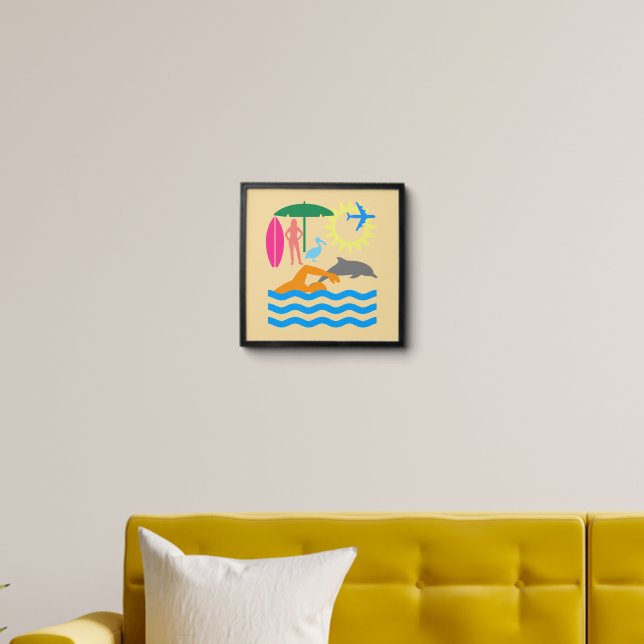 A day at the beach peel and stick photo tile (Living Room)