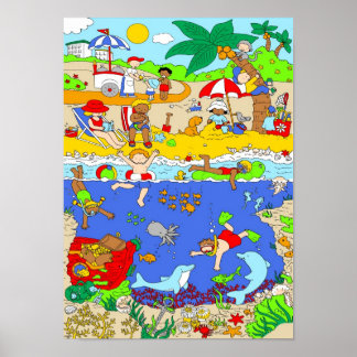 A day at the beach poster