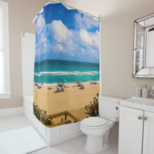 A Day at the Beach Shower Curtain