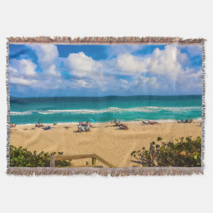 A Day at the Beach Throw Blanket