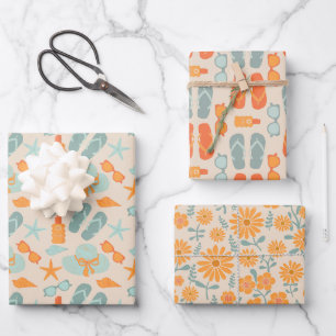 A Day at the beach Wrapping Paper Sheets