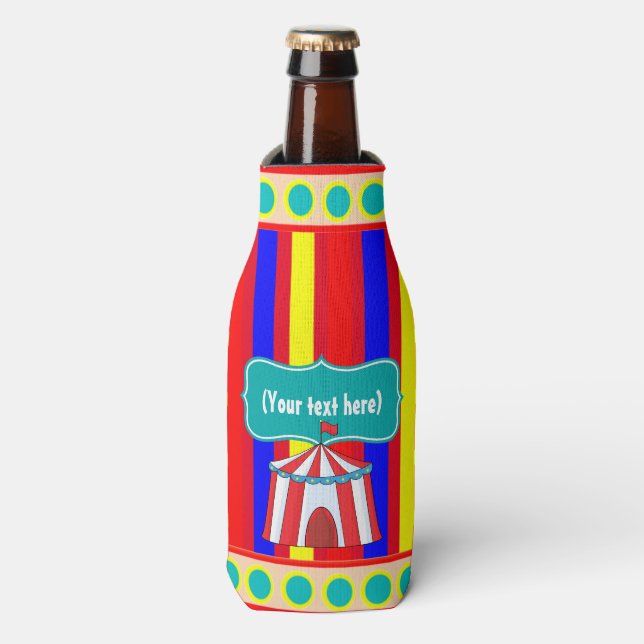 A Day at the Circus Kids Party Personalized Bottle Cooler (Bottle Front)
