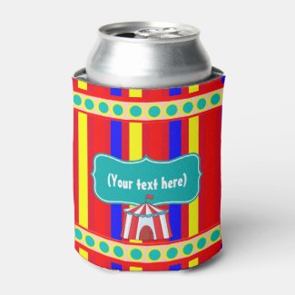 A Day at the Circus Kids Party Personalized Can Cooler