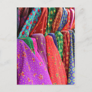 A day at the fabric market postcard