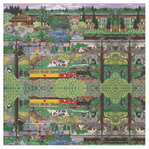 A Day at the Zoo Fabric