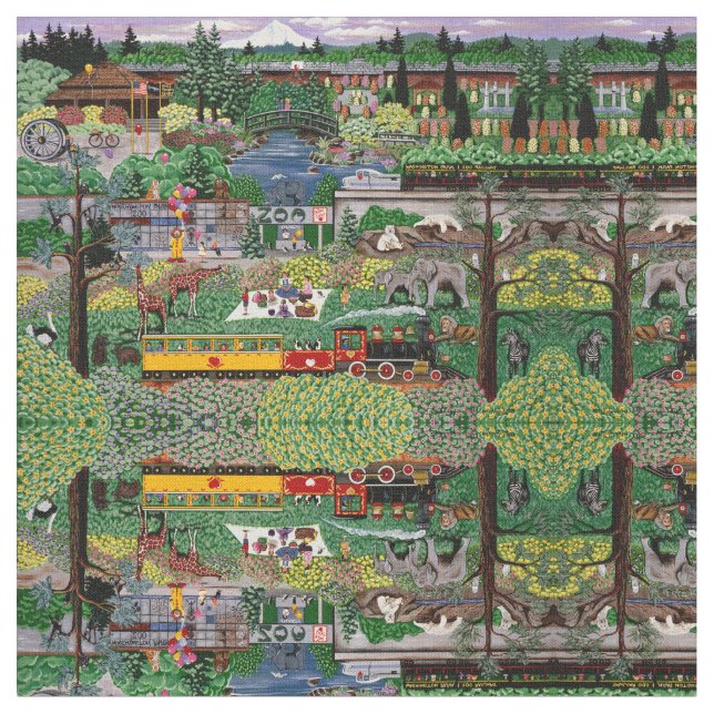 A Day at the Zoo Fabric (Close Up)