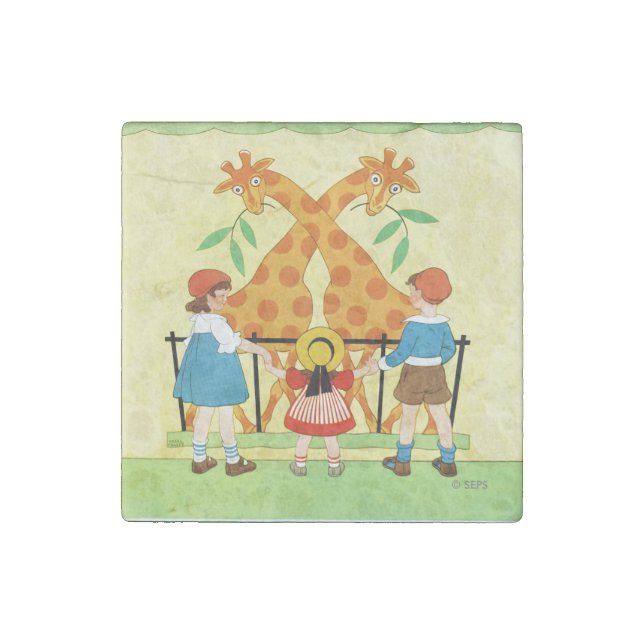 A Day At The Zoo Stone Magnet (Front)