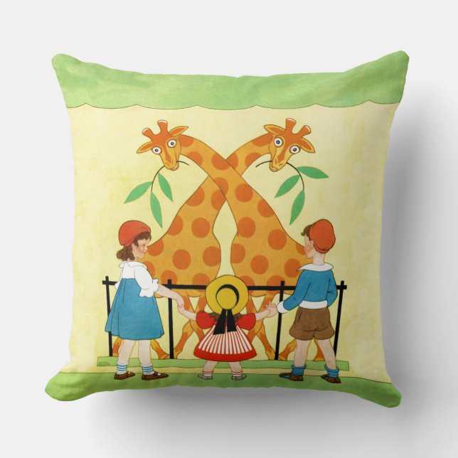 A Day At The Zoo Throw Pillow (Front)