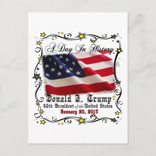 A Day In History Trump Pence Inauguration Postcard