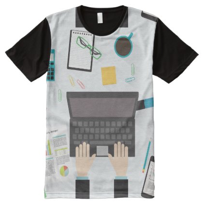 A Day In Home Office | Funny All-Over-Print T-Shirt