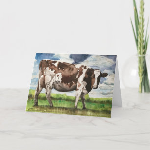 A Day in the Life of a Cow Letterpress Thank You Card