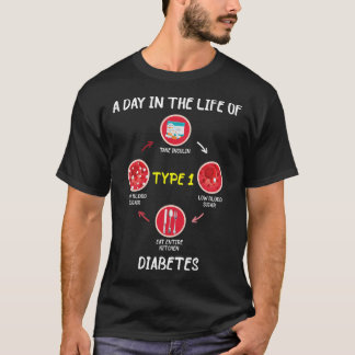 A Day In The Life Of Type 1 Diabetes Awareness Dia T-Shirt