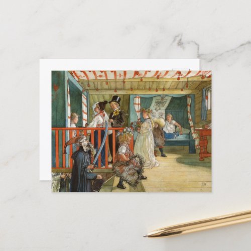 A Day of Celebration by Carl Larsson Holiday Postcard