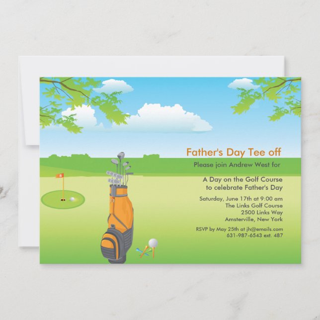 A Day of Golf Father's Day Invitation (Front)