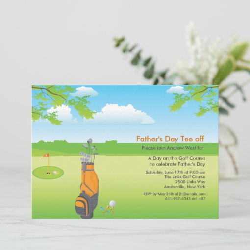 A Day of Golf Father's Day Invitation | Zazzle