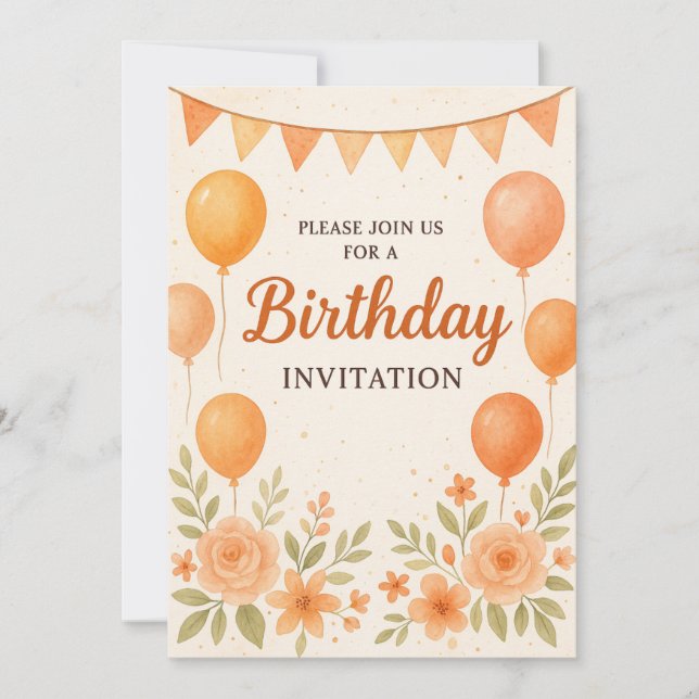 A Day of Joy & Togetherness Birthday Invitation (Front)