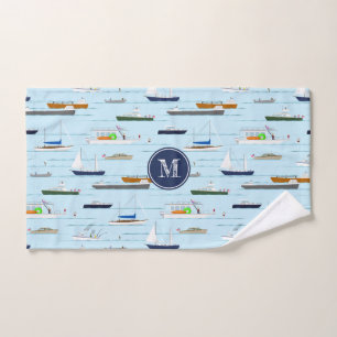 A Day On the River coastal lake boating sailing Hand Towel