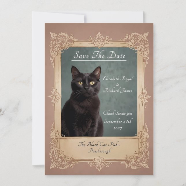 A Day to Remember Black Cat Invitation (Front)