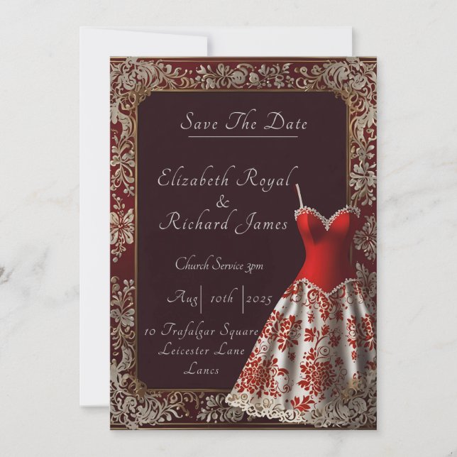 A Day to Remember Wedding Dress Invitation (Front)