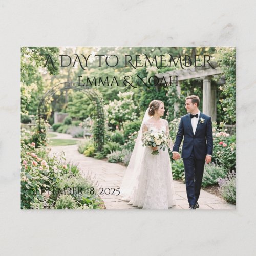 A Day to Remember Wedding Postcard