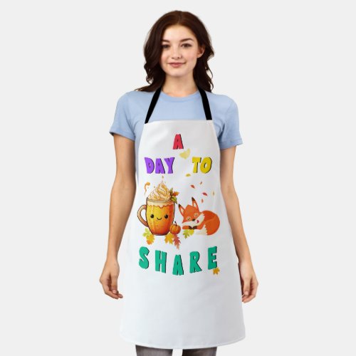 A Day To Share Ginkgo Oak Botany Fox Thanksgiving Apron