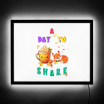 A Day To Share Ginkgo Oak Botany Fox Thanksgiving LED Sign<br><div class="desc">A Day To Share Ginkgo Oak Botany Fox Thanksgiving. Best gifts for Thanksgiving Day T-shirts, Halloween Festival iPhone Case, Jesus Day Sweatshirt, National Fox Day Tapestry, World Fox Day Tote Bags, Christmas Mugs, International Coffee Day Tees, Birthday Wall Arts, Anniversary T-shirts, and Birthday T-shirts. Custom Illuminated Sign, Back and Edge...</div>
