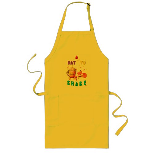 A Day To Share Ginkgo Oak Botany Fox Thanksgiving Long Apron