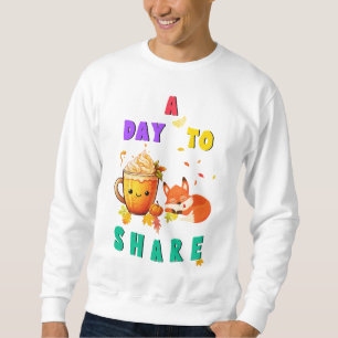 A Day To Share Ginkgo Oak Botany Fox Thanksgiving Sweatshirt