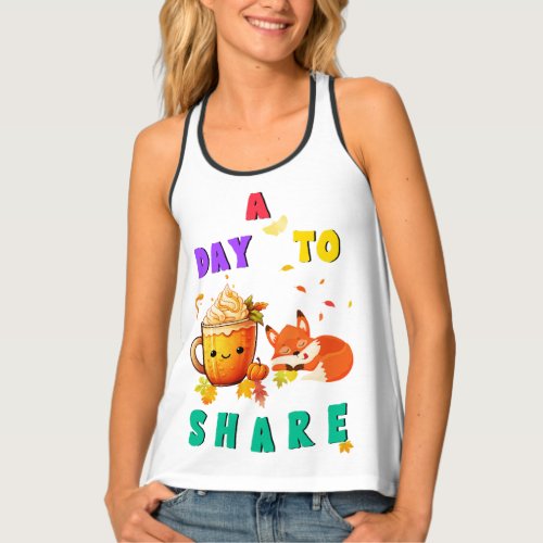 A Day To Share Ginkgo Oak Botany Fox Thanksgiving Tank Top