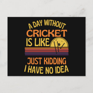 A Day Without Cricket Funny Cricket Lover Postcard