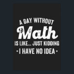 a day without math is like just kidding i have no poster<br><div class="desc">a day without math is like just kidding i have no idea math</div>