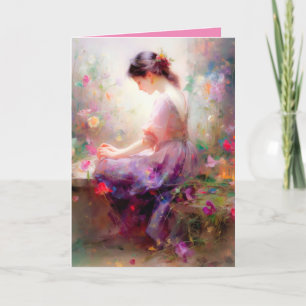 A Daydream of Flowers  Letterpress Thank You Card
