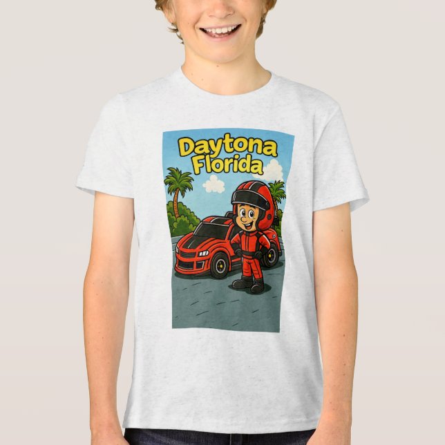 A Daytona themed Kids T-shirt Tri-Blend Shirt (Front)