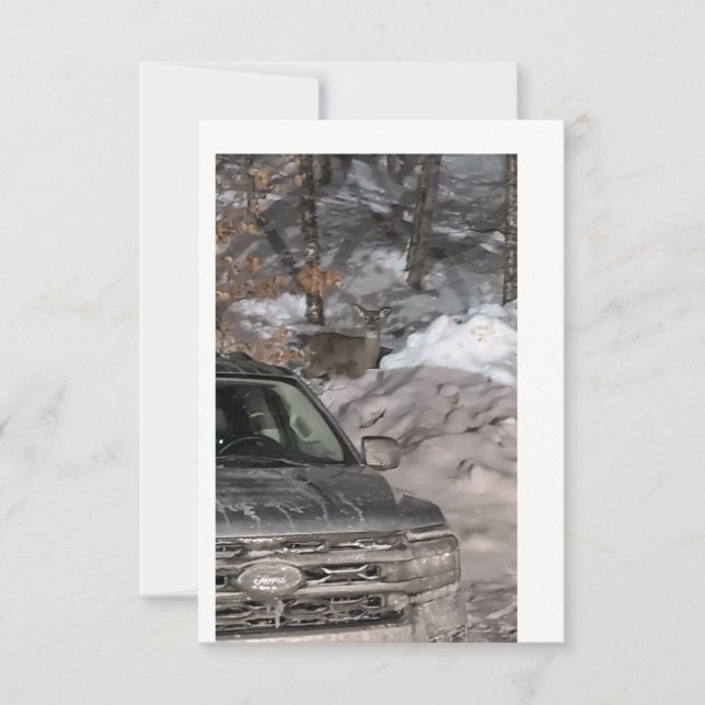 A dear in the headlights invitation (Front)