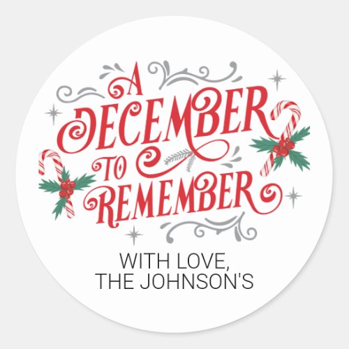 A December to Remember Personalized Sticker