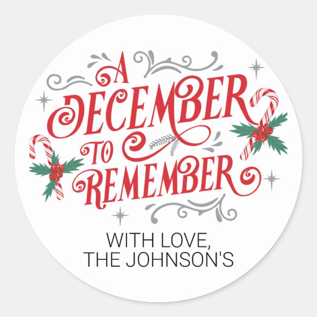 A December to Remember, Personalized Sticker (Front)