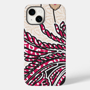 A decorative paisley design with vivid red and pin Case-Mate iPhone 14 case