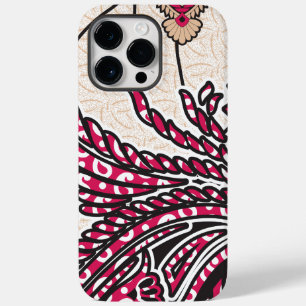 A decorative paisley design with vivid red and pin Case-Mate iPhone 14 pro max case