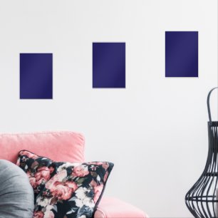 A deep blue backdrop accented by a white border, o wall art sets