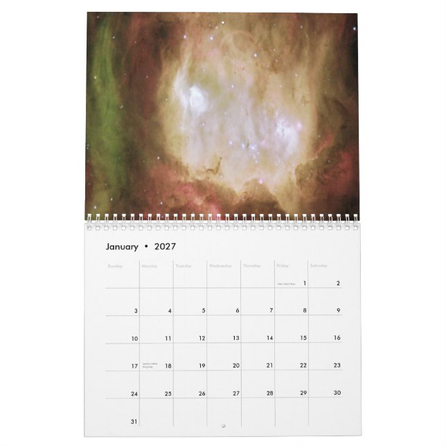 A Deep Space Stellar Spectacular Calendar (Jan 2027)